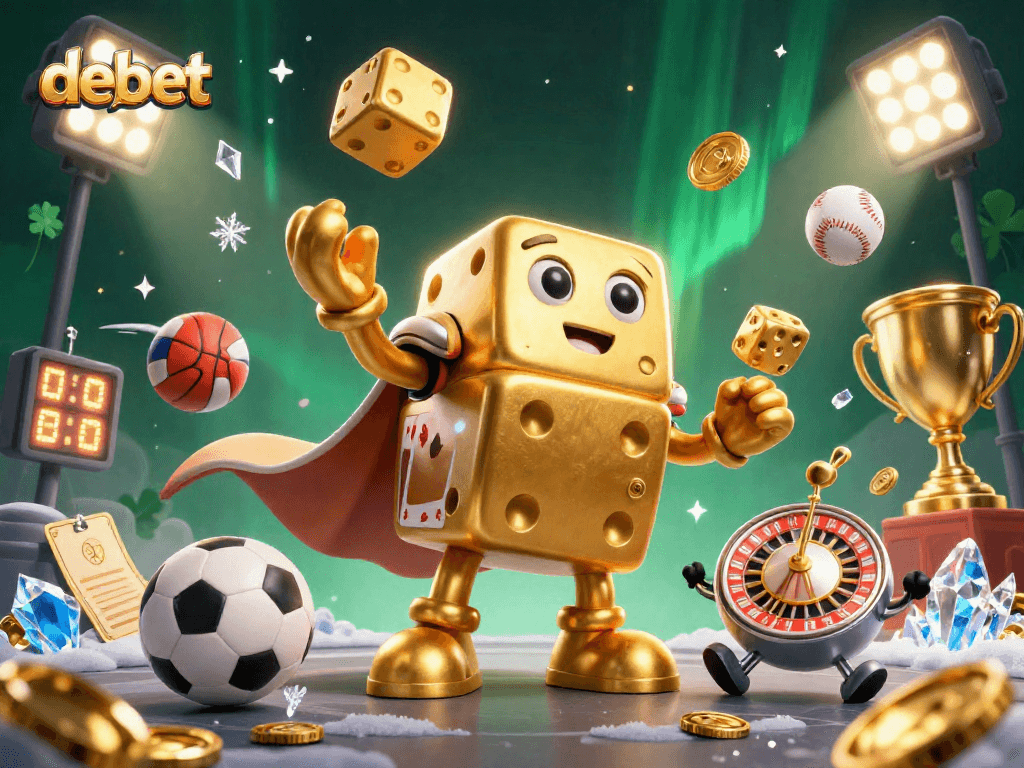 Engage in thrilling gameplay with debet as the dynamic golden dice juggles chance