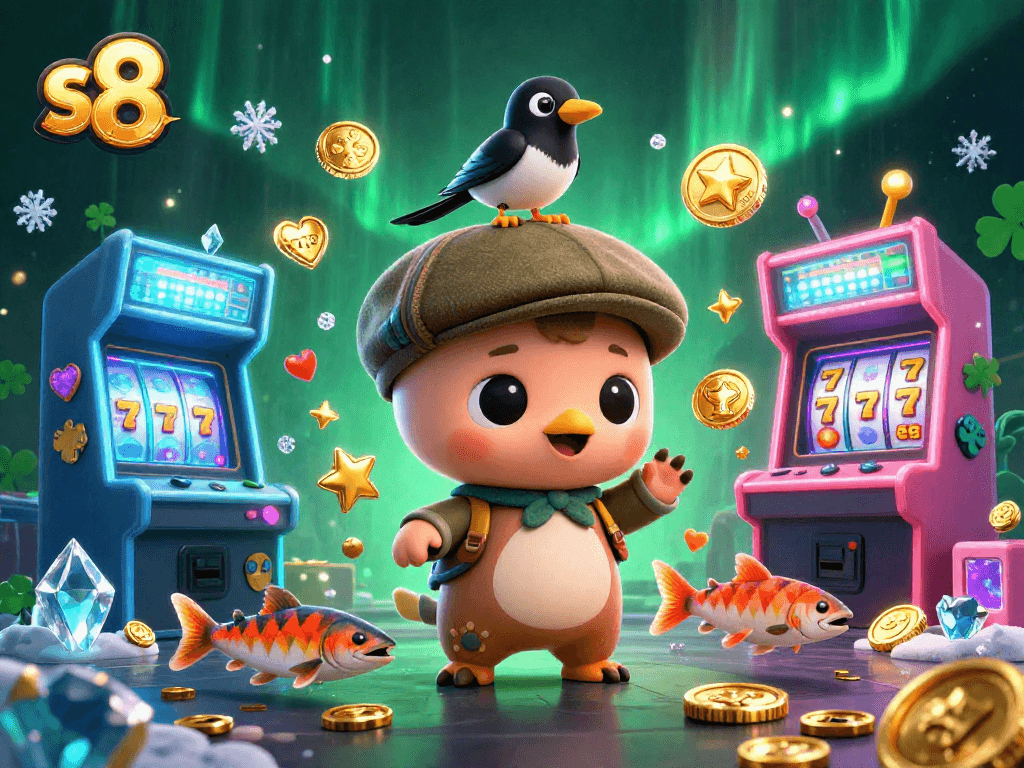 Experience thrilling gameplay at s8 with vibrant casino elements and engaging characters in a vivid scene.