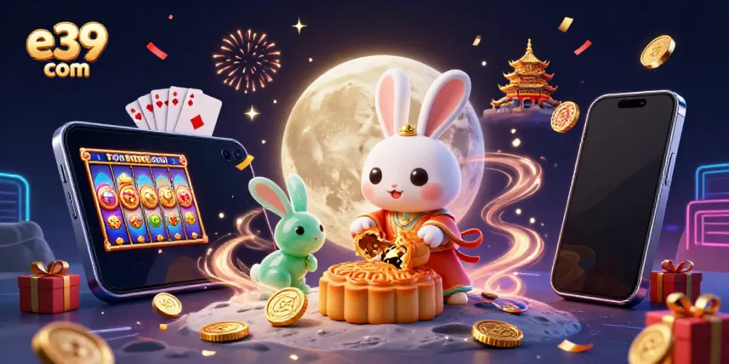 Engage in thrilling casino fun with e39 com featuring a moon rabbit and magical elements.