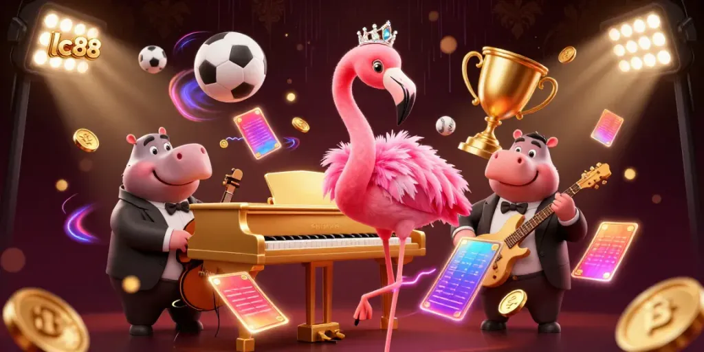 Experience the thrill of lc88 casino with vibrant 3D characters and sports elements in action.