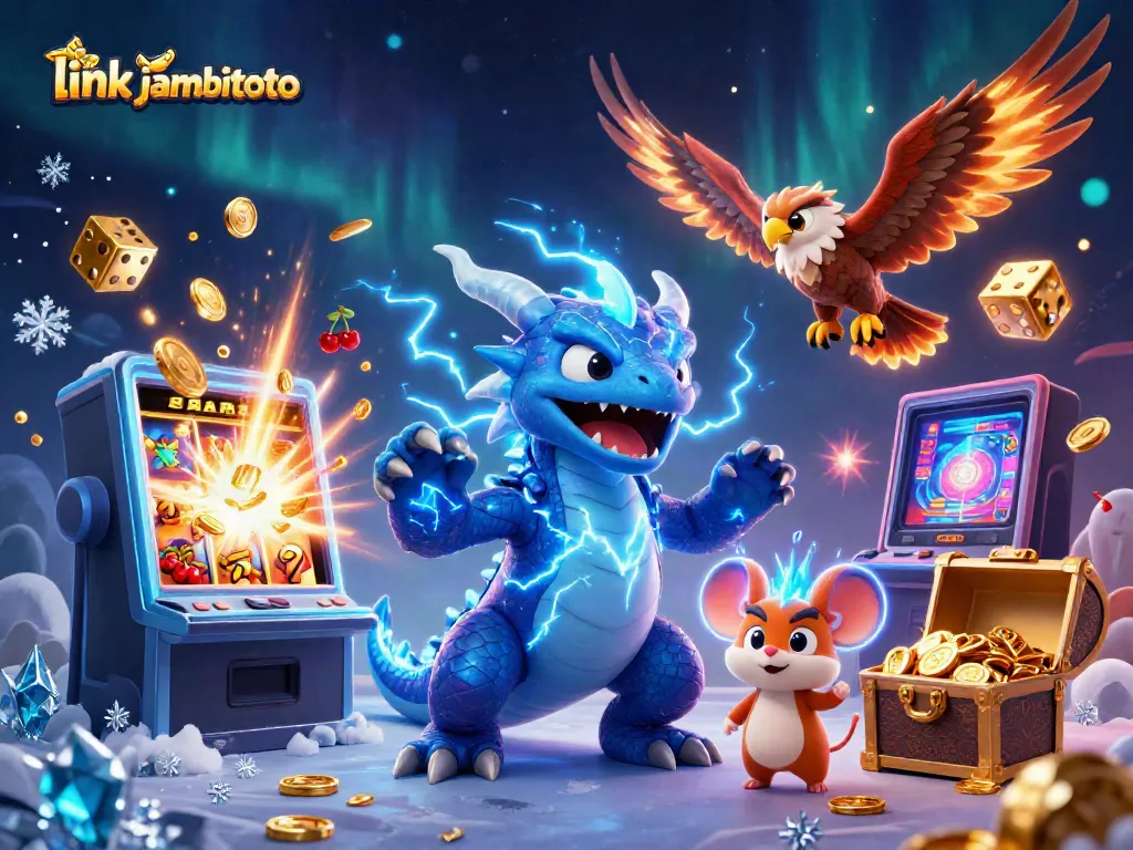 Experience the thrilling link jambitoto gaming world with a dynamic casino scene featuring vibrant characters and elements.