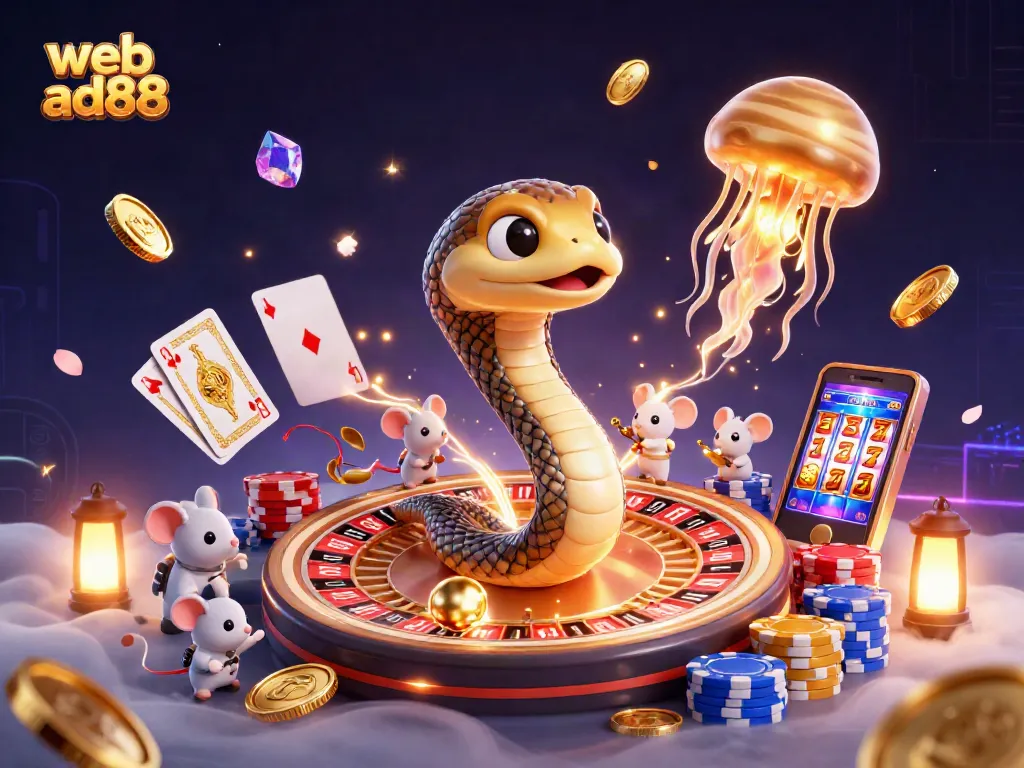 Place bets on the cosmic roulette with web ad88's dazzling 3D gaming scene.