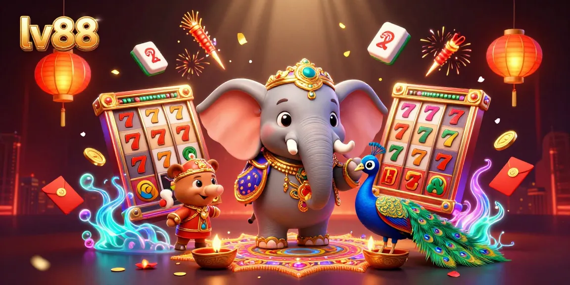 Activate your luck at lv88 with vibrant slot reels and dynamic action in a colorful casino scene.
