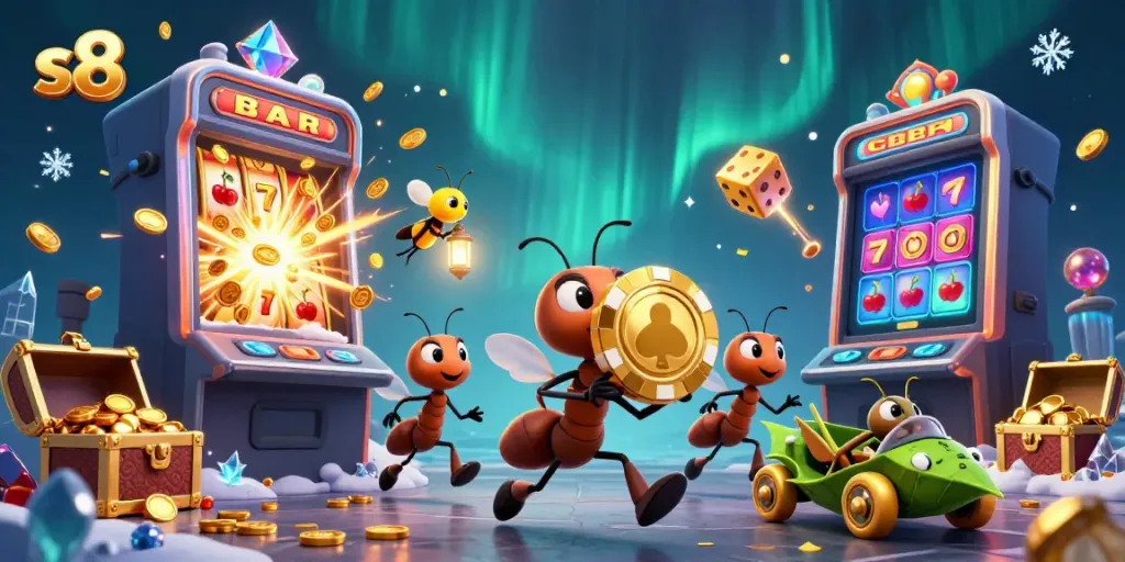 Join the s8 team of adventurous ants in a thrilling casino heist scenario!