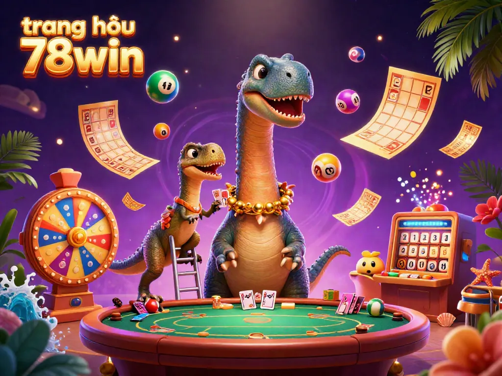Experience the vibrant world of trang chủ 78win with colorful lottery balls and cartoon characters.
