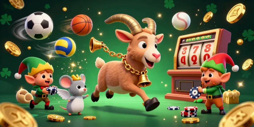 Experience thrilling gameplay at Yo88 with a festive Krampus running a casino while mischievous elves steal chips.