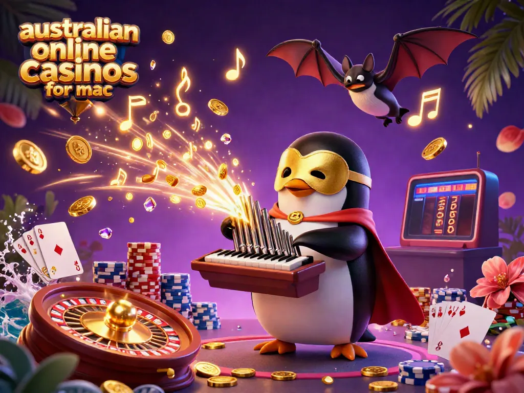 Experience thrilling australian online casinos for mac with a penguin playing an organ of golden coins.